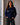 Veste Courte Femme Boutonnée à Poches Contrastées - Marine