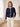 Cardigan en Maille à Finitions Volantées Contrastées - Marine