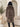Manteau long en fausse fourrure à col montant – Choco
