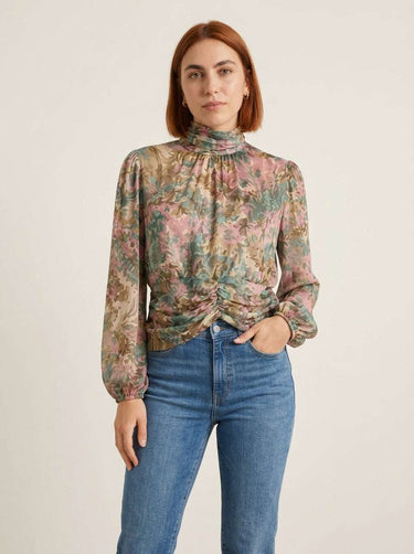 Blouse imprimée fluide et féminine – Vert d’eau