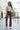 Jean Femme Taille Haute Wide Leg à Détails Boutonnés - Prune