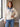 Pull polo à col en jean brodé – Blanc