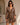 Robe Courte Femme Imprimée Cache-Cœur à Taille Drapée - Camel
