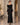 Robe longue scintillante à encolure drapée – Noir