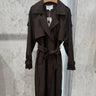Trench Long Femme Ceinturé à Double Boutonnage - BEIGE F