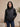 Blouson Femme en Simili Cuir à Col Montant - Noir