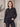 Chemise femme rayée à détails brillants - Noir