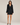Robe Courte Femme Décolletée à Taille Cintrée - Noir