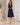 Robe midi sans manches à ceinture bijou – Marine
