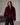 Veste Courte Femme en Fausse Fourrure à Col Oversize - Bordeaux